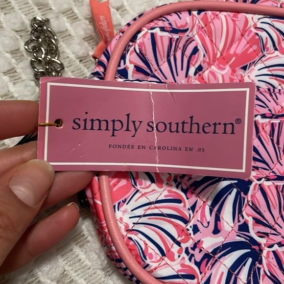 NWT Simply Southern Scallop Chaincross Pink and Blue Women's Crossbody Bag - Picture 5 of 15
